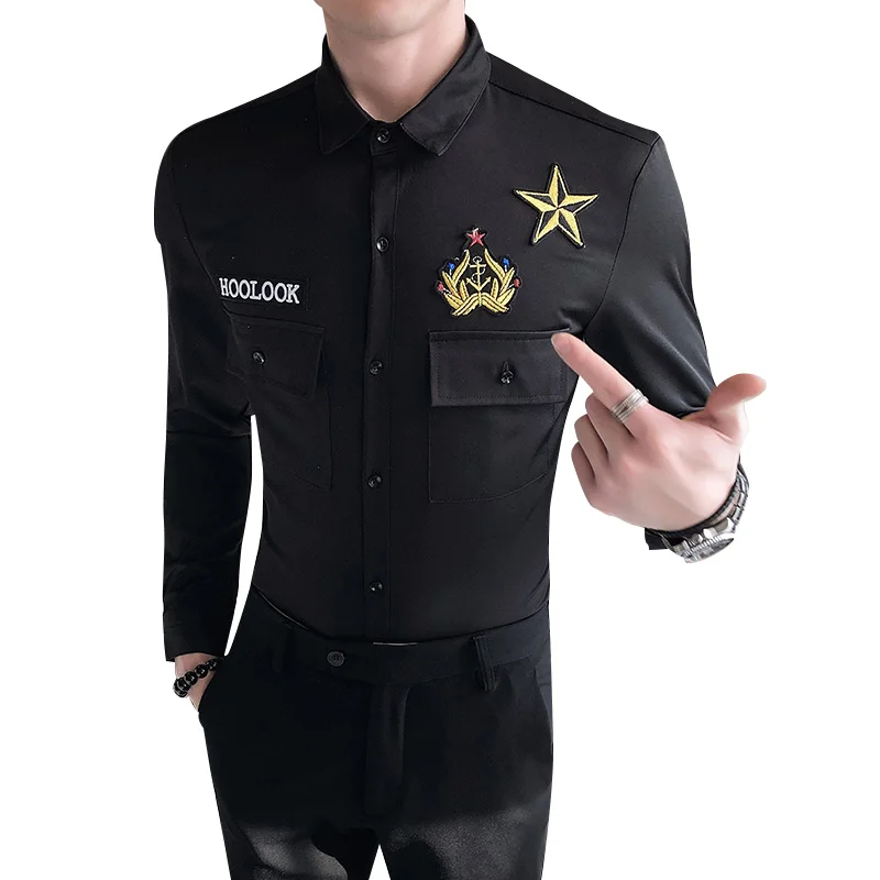 British Style Spring New Long Sleeve Shirts Men Clothing 2021 Front Pocket Decor Slim Fit Casual Club Tuxedo Dress Plus Size 5XL
British Style Spring New Long Sleeve Shirts Men Clothing 2021 Front Pocket Decor Slim Fit Casual Club Tuxedo Dress Plus Size 5XL