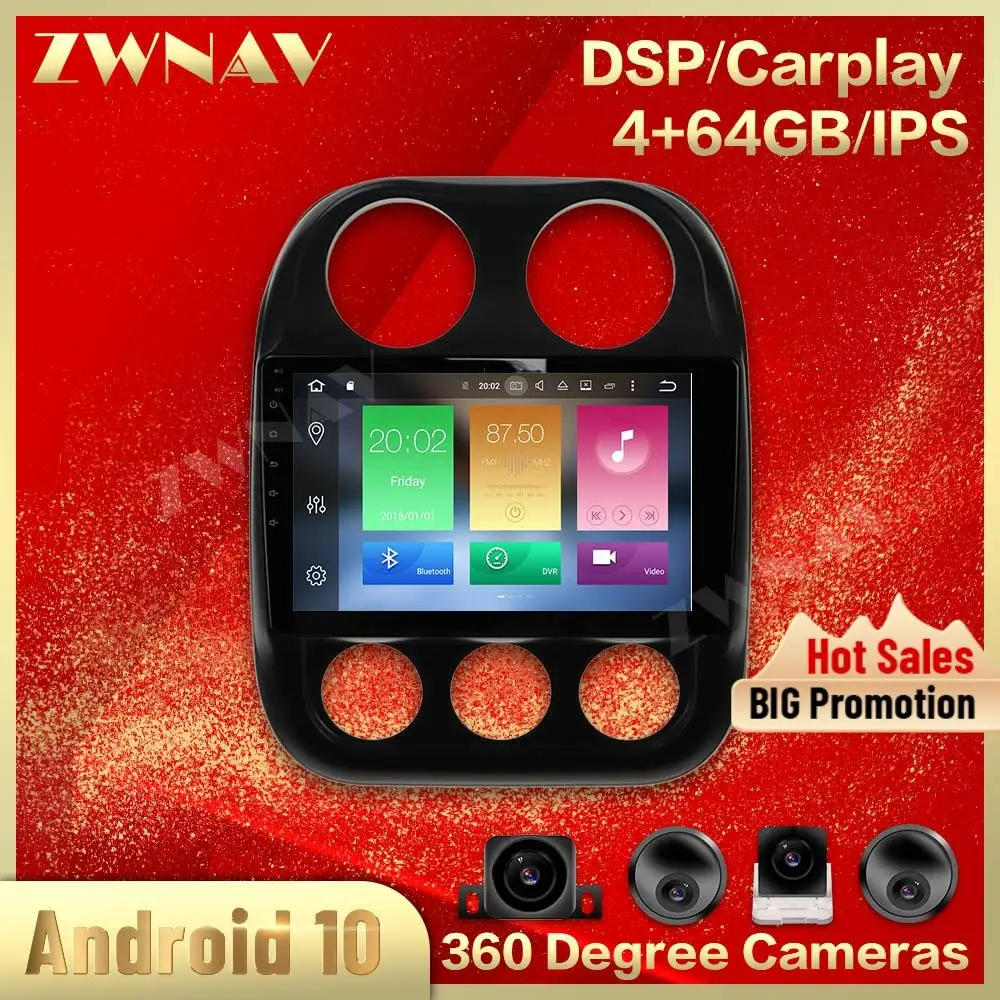 360Cameras IPS Screen For Jeep Compass 2010 2011 2012 2013 2014 2015 2016 Android 10.0 Multimedia Player Audio Radio Recorder
360Cameras IPS Screen For Jeep Compass 2010 2011 2012 2013 2014 2015 2016 Android 10.0 Multimedia Player Audio Radio Recorder
