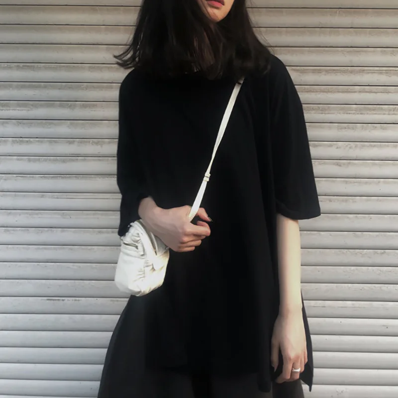 Short front long back 2021 summer Korean fashion new split round neck solid color short-sleeved T-shirt women's casual loose T
Short front long back 2021 summer Korean fashion new split round neck solid color short-sleeved T-shirt women's casual loose T