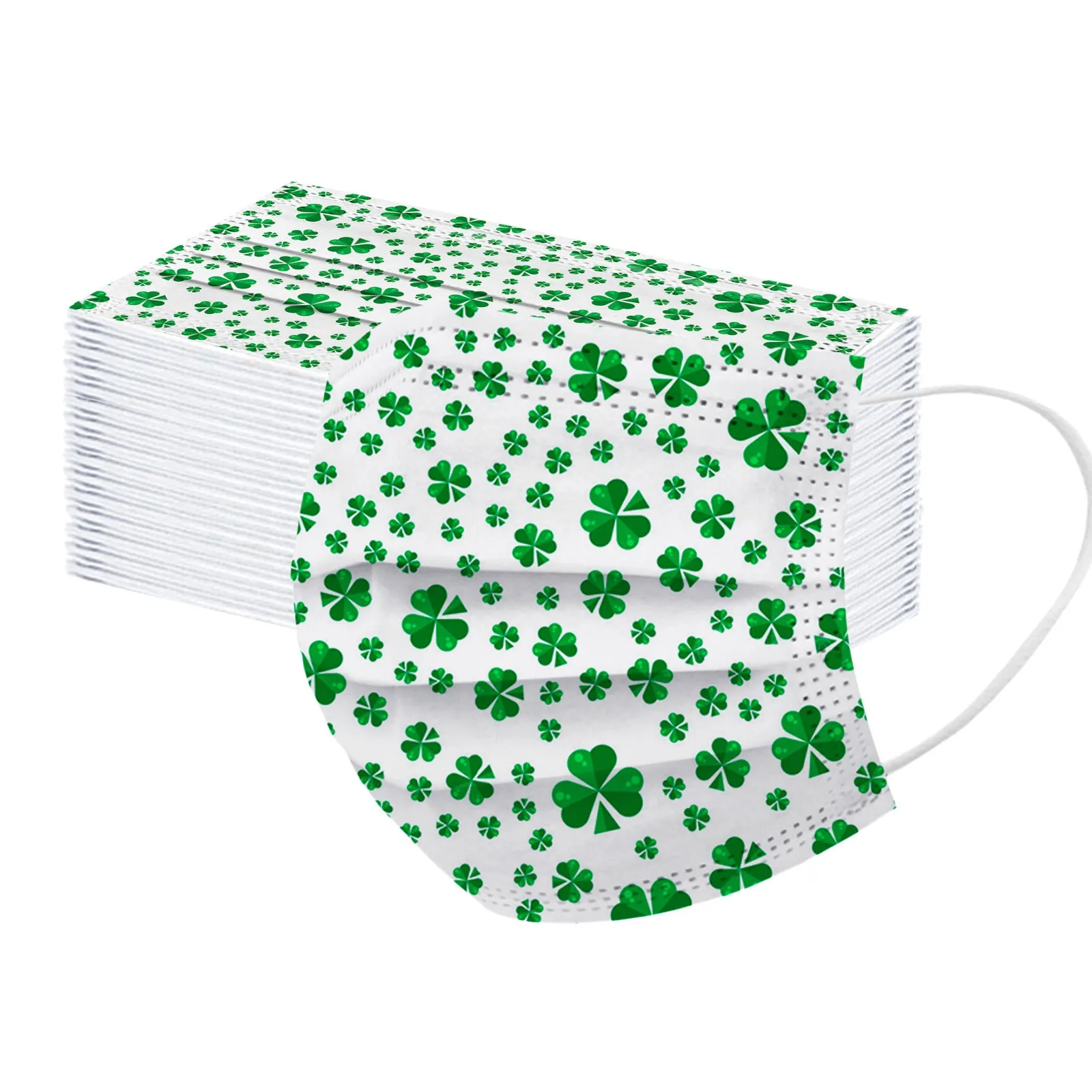 Adults St. Patrick's Day Prints -Layer Disposable Mask 10/20/30/50/100PCS Green Leaf Print Face Covering Fast Delivery Headband
Adults St. Patrick's Day Prints -Layer Disposable Mask 10/20/30/50/100PCS Green Leaf Print Face Covering Fast Delivery Headband