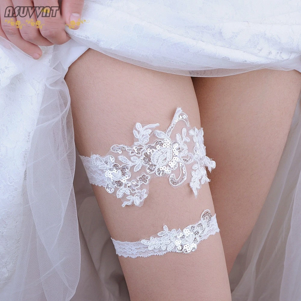 

Fashion Wedding Garter Decoration Lace Leg Ring White Sexy Garters Thigh Ring Bridal Leg Garter Gift For Girl Wife Women Bride