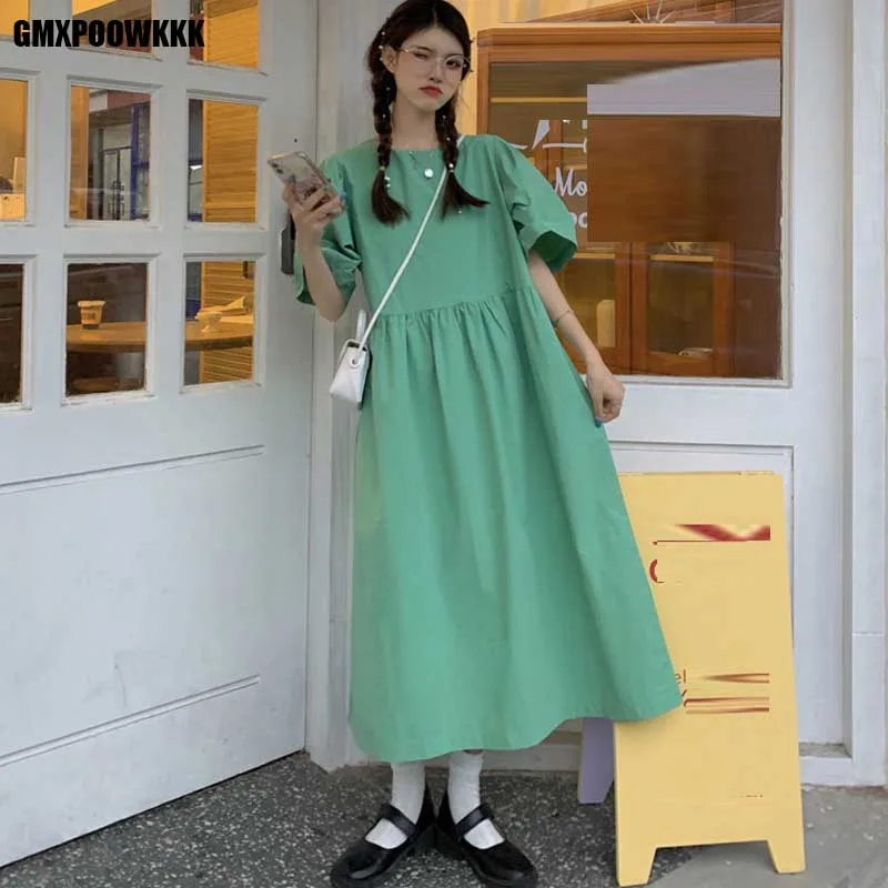 2021 French Summer Vintage Lady Dress Korean Elegant One-Piece Loose Casual Dress Women Fashion Short Sleeve Dress Midi Dresses
2021 French Summer Vintage Lady Dress Korean Elegant One-Piece Loose Casual Dress Women Fashion Short Sleeve Dress Midi Dresses