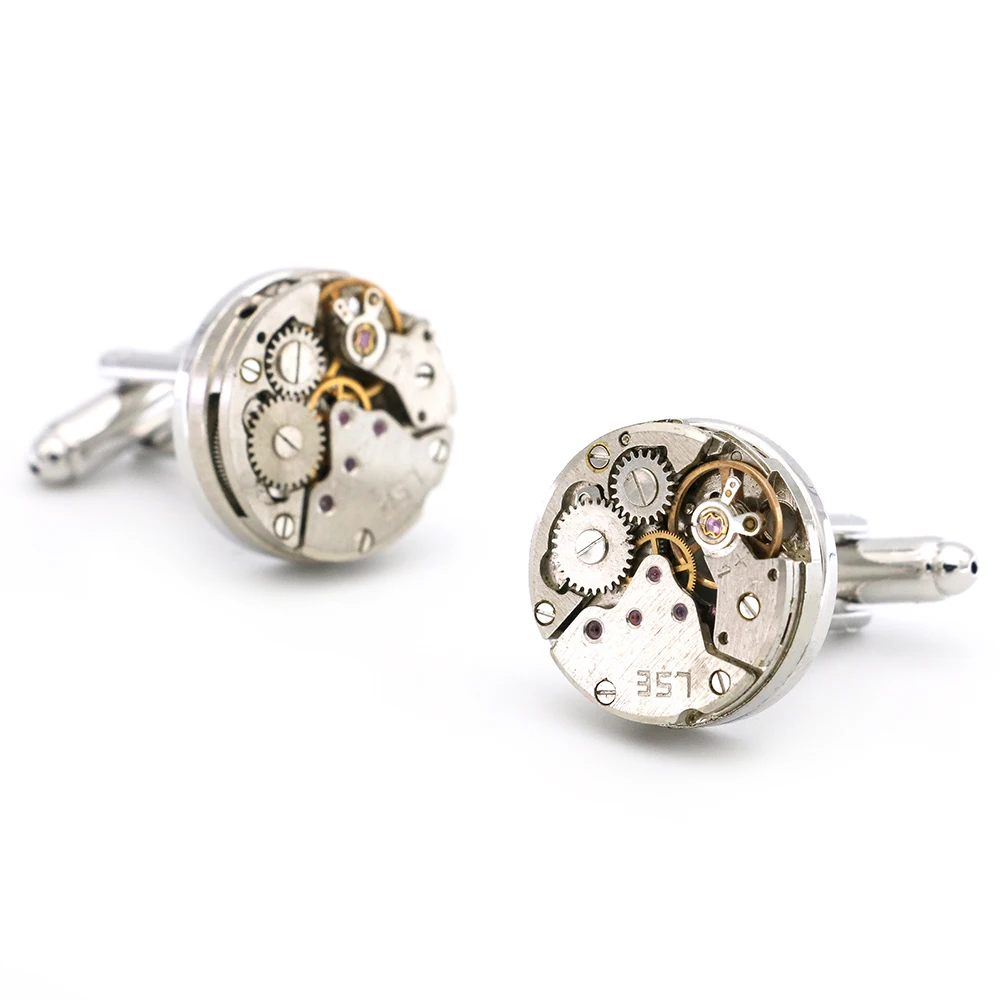 Мужские запонки дизайн часов серебристый цвет высокое качество оптовая и