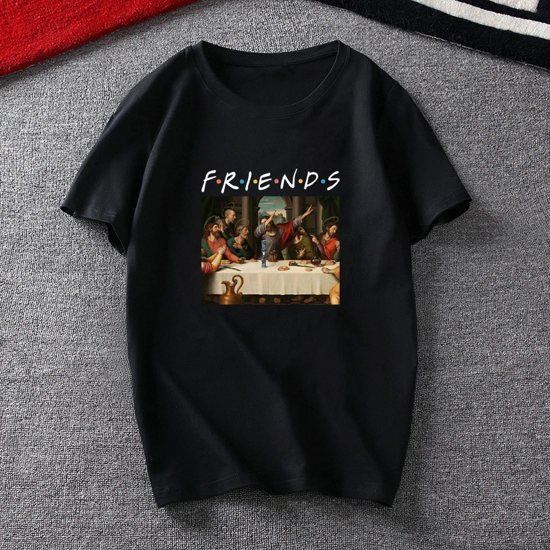 Футболка мужская с надписью Da Vinci The Last Supper Friends|Мужские футболки| |