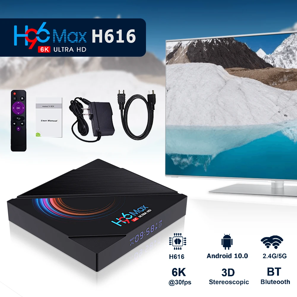 H96 MAX 2.4G/5G Set Top Box Android10.0 8K Quad-Core TV Box Support HDMI-compatible, WiFi, Bluetooth with IR Control
H96 MAX 2.4G/5G Set Top Box Android10.0 8K Quad-Core TV Box Support HDMI-compatible, WiFi, Bluetooth with IR Control