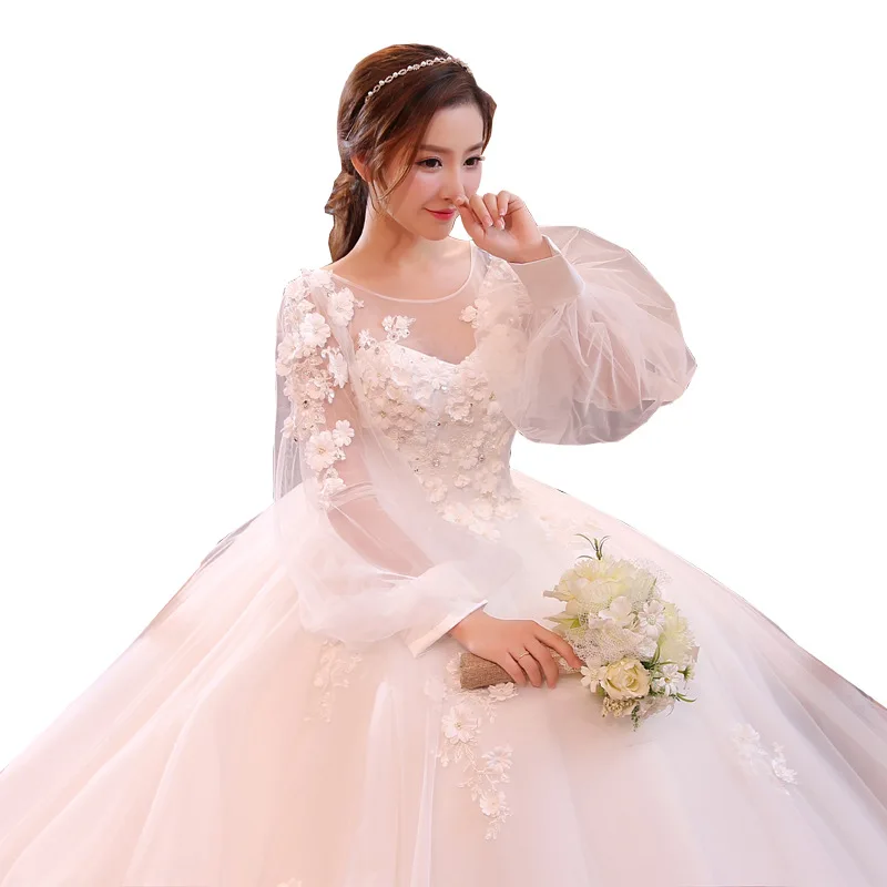 2020 New Bride Korean Version of the Long Sleeves L Shoulder Wedding Slim Floor-Length Wedding Dress Dress Supply
2020 New Bride Korean Version of the Long Sleeves L Shoulder Wedding Slim Floor-Length Wedding Dress Dress Supply