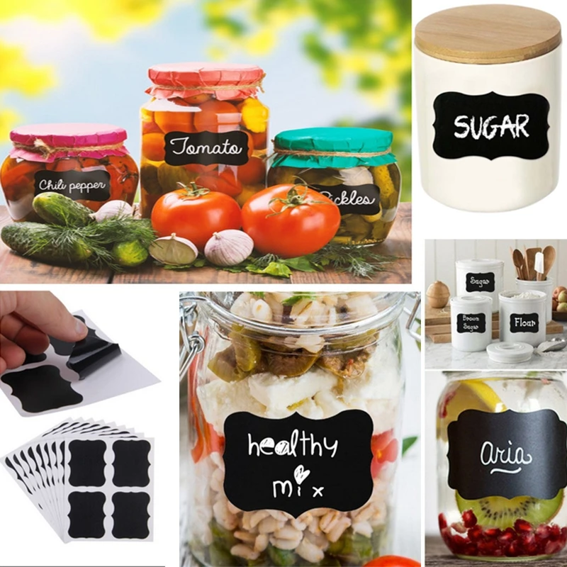 Repeated Blackboard Labels with White Liquid Chalk Kitchen Spice Jars Organizer Labels Rewritable Blackboard Pen Tool Gadgets
Repeated Blackboard Labels with White Liquid Chalk Kitchen Spice Jars Organizer Labels Rewritable Blackboard Pen Tool Gadgets