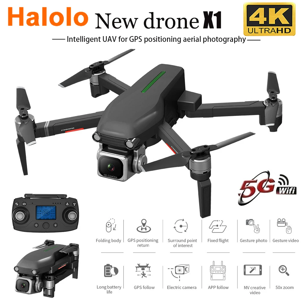 Радиоуправляемый Дрон X1 с Gps Hd 4k Wi-Fi дальность управления бесщеточным Мотором 1000 м