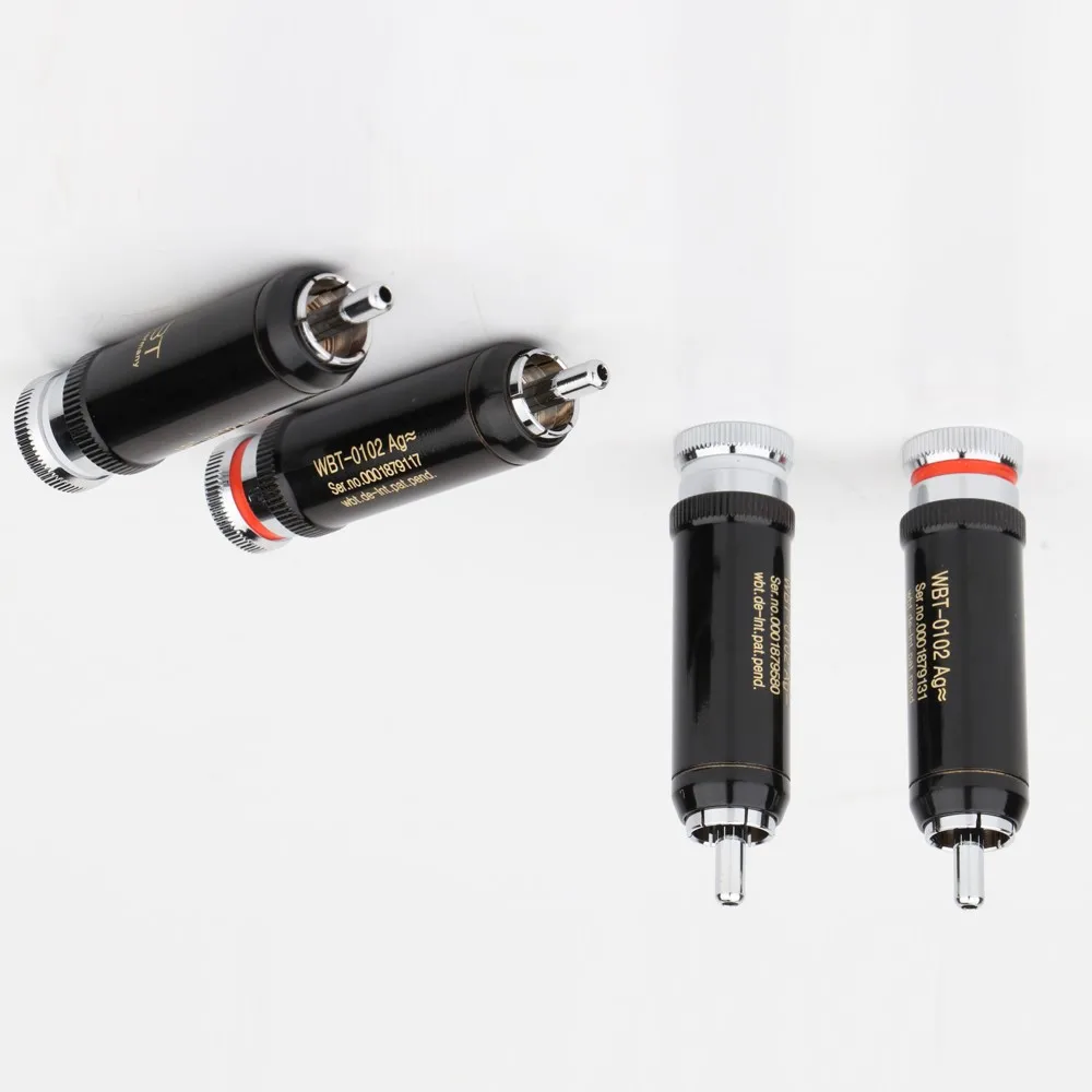 High Quality 4Pcs R1743 WBT-0102Ag Brass Rhodium Plated RCA Plug For Audio Interconnt Cable
High Quality 4Pcs R1743 WBT-0102Ag Brass Rhodium Plated RCA Plug For Audio Interconnt Cable
