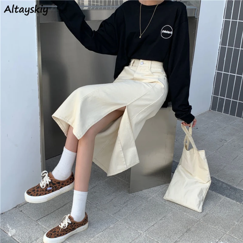 Vintage Skirts Women Side-slit Design Harajuku Chic Summer All-match College Girls Bottom Stylish Simple Korean Girls Streetwear
Vintage Skirts Women Side-slit Design Harajuku Chic Summer All-match College Girls Bottom Stylish Simple Korean Girls Streetwear