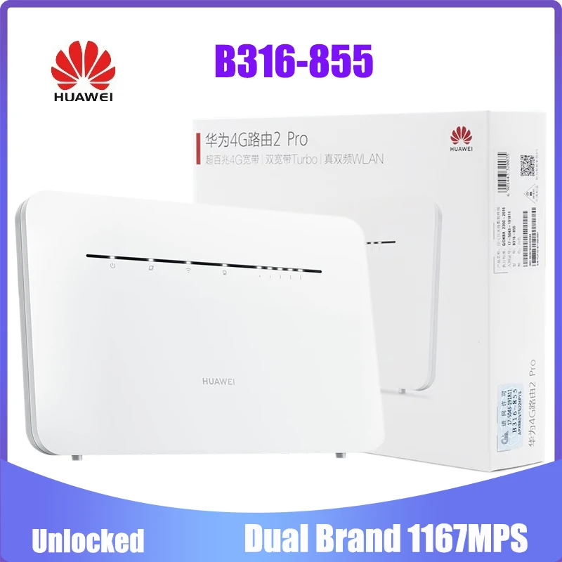 Unlocked Huawei B316 B316-855 4G Router 2 Pro Support 4G B1/B3/B5/B8/B34/B38/B39/B40/B41 With SIM Card Slot
Unlocked Huawei B316 B316-855 4G Router 2 Pro Support 4G B1/B3/B5/B8/B34/B38/B39/B40/B41 With SIM Card Slot