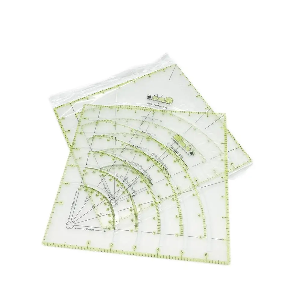 Arc ruler fabric arc ruler circular fan-shaped ruler cutting DIY handmade puzzle ruler crossed quilting ruler
Arc ruler fabric arc ruler circular fan-shaped ruler cutting DIY handmade puzzle ruler crossed quilting ruler