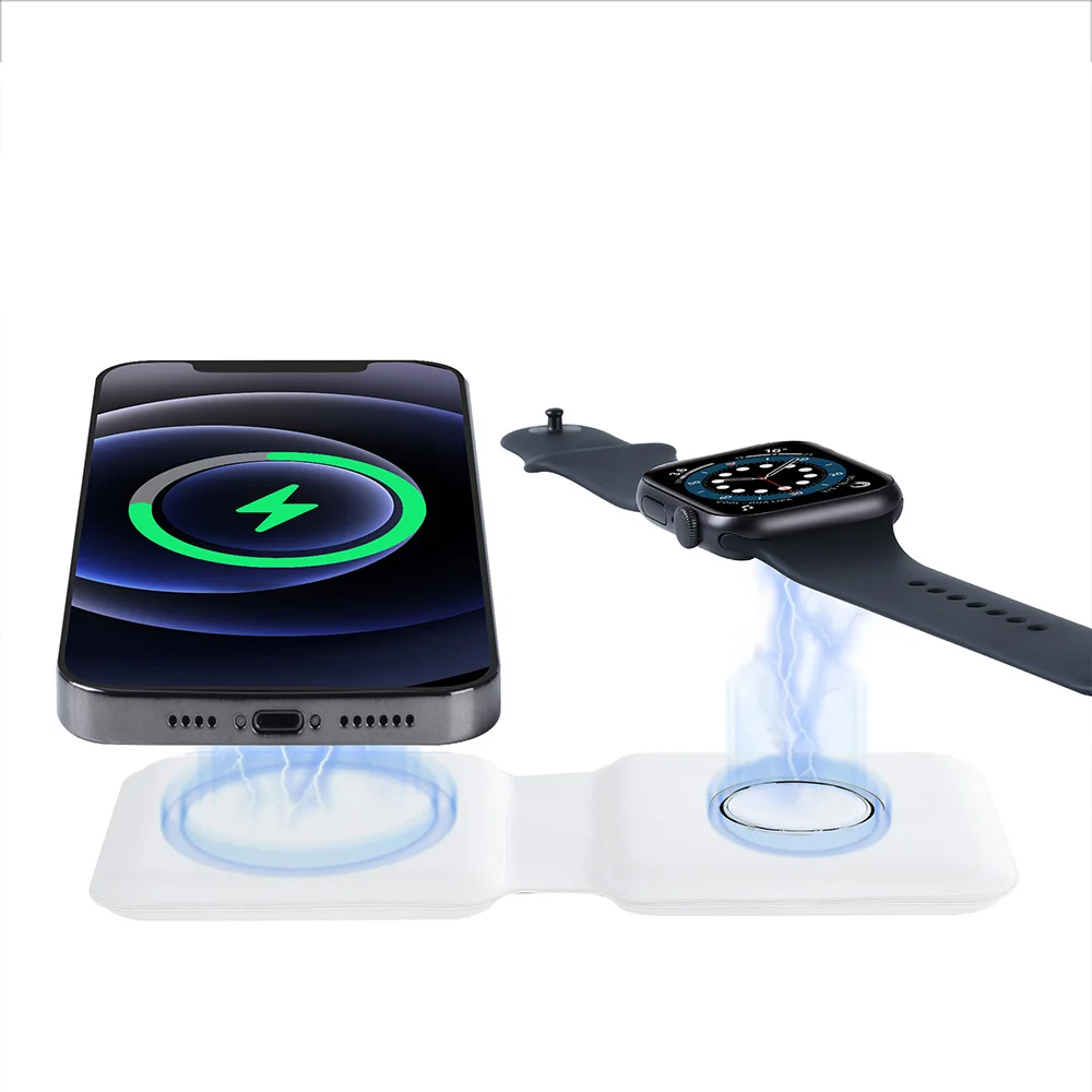 RAXFLY Two in One Magnetic Folding Wireless Charger For iPhone 12 Mini Pro Max 15W Fast Charging For iWatch Airpods 1 2 3 Pro
RAXFLY Two in One Magnetic Folding Wireless Charger For iPhone 12 Mini Pro Max 15W Fast Charging For iWatch Airpods 1 2 3 Pro