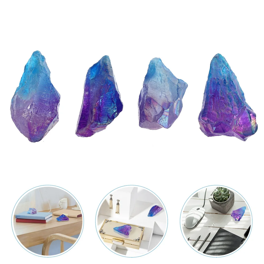 4Pcs Natural Crystal Rocks Jewelry Making Crystal Stones Desktop Ornaments