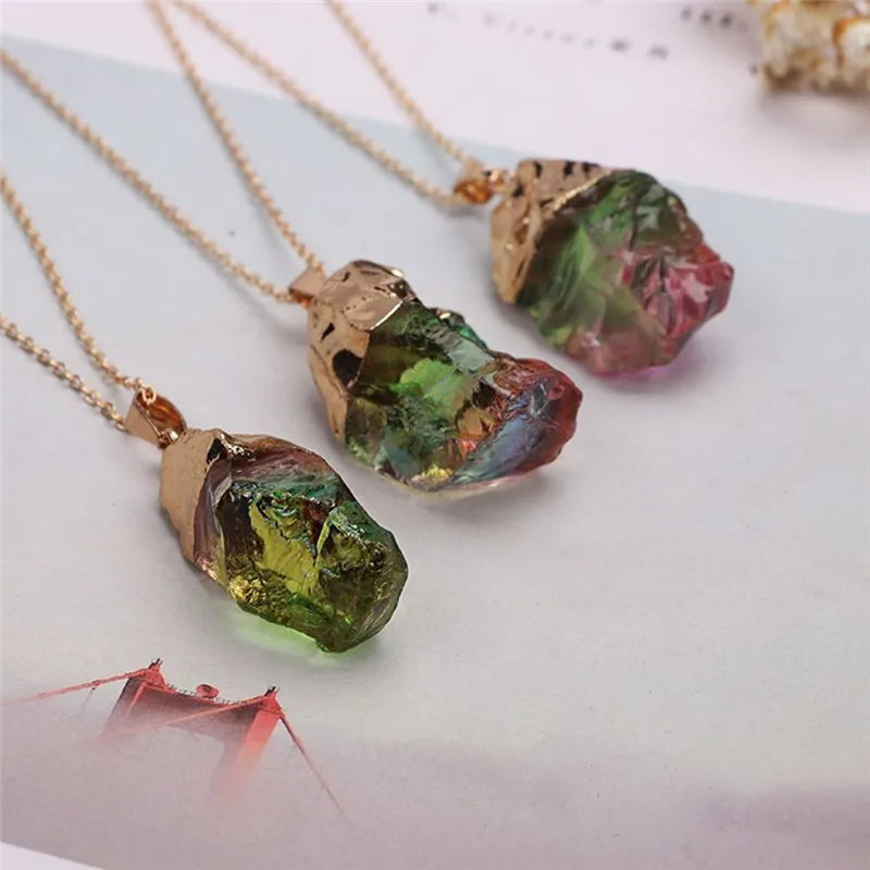 Pinksee Delicate Charm Colorful Rainbow Irregular Mineral Pendant Necklace for Women Girls Randomly Color Party Club Jewelry 
Pinksee Delicate Charm Colorful Rainbow Irregular Mineral Pendant Necklace for Women Girls Randomly Color Party Club Jewelry