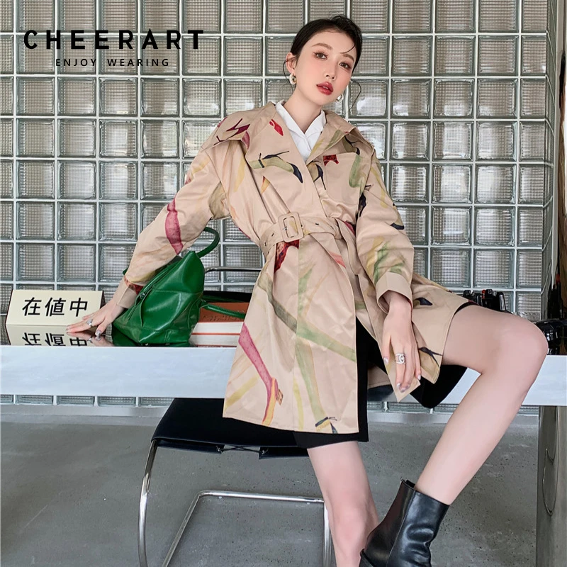 Осень 2021 искусственная Мода CHEERART, пальто цвета хаки с принтом, ветровка, дизайнерское пальто, осенняя одежда
Осень 2021 искусственная Мода CHEERART, пальто цвета хаки с принтом, ветровка, дизайнерское пальто, осенняя одежда