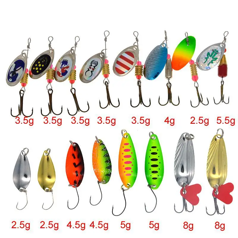 Metal Spinner Fishing Lures Kit Fishing Spoon Spinners For Trout Bass Pike With Hook Kit Pesca Wobblers Set Fishign Tackle Bait
Metal Spinner Fishing Lures Kit Fishing Spoon Spinners For Trout Bass Pike With Hook Kit Pesca Wobblers Set Fishign Tackle Bait