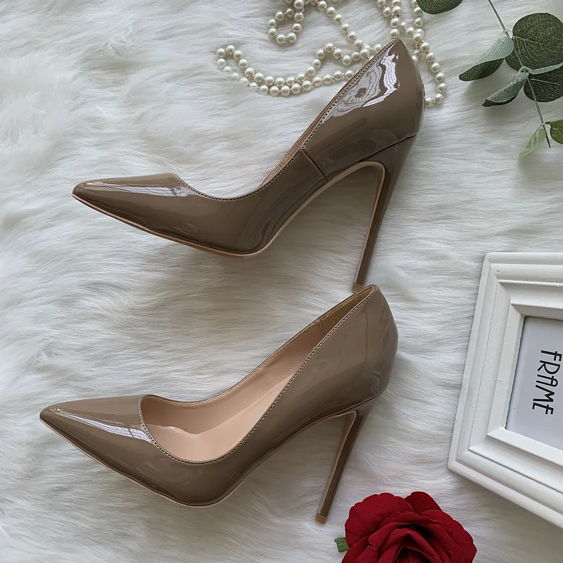 Newest Gray Patent Leather Women Pumps Pointed Toe Stiletto Heels 12 10 8cm Banquet Dress Shoes Shallow Cut-out Pumps Big Size45
Newest Gray Patent Leather Women Pumps Pointed Toe Stiletto Heels 12 10 8cm Banquet Dress Shoes Shallow Cut-out Pumps Big Size45