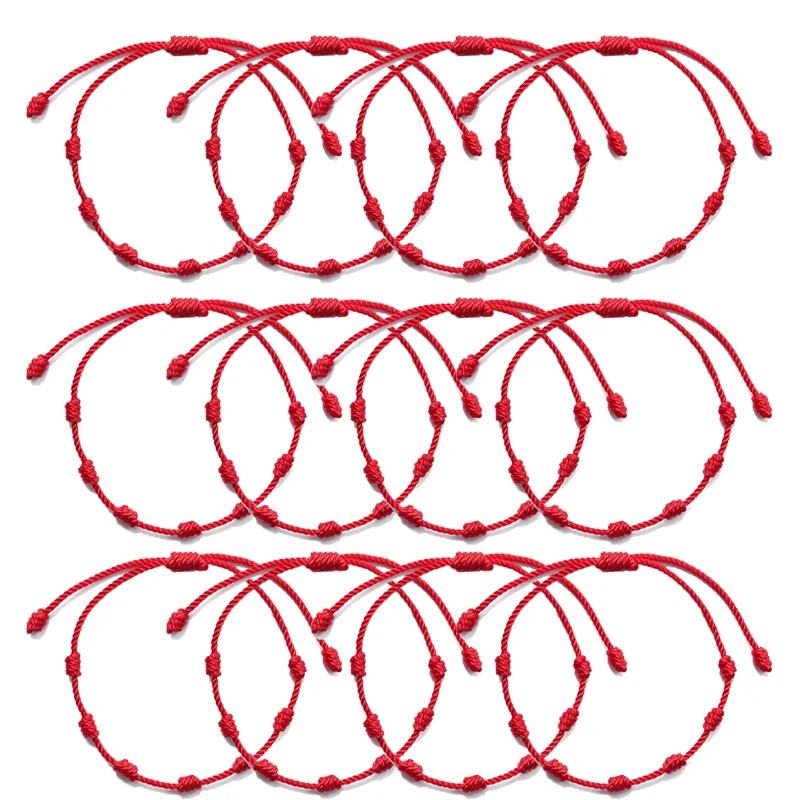 7 Knots Red String Bracelets for Protection Good Luck Amulet for Success Prosperity Handmade Rope Bracelets Lucky Couple Bangles
7 Knots Red String Bracelets for Protection Good Luck Amulet for Success Prosperity Handmade Rope Bracelets Lucky Couple Bangles