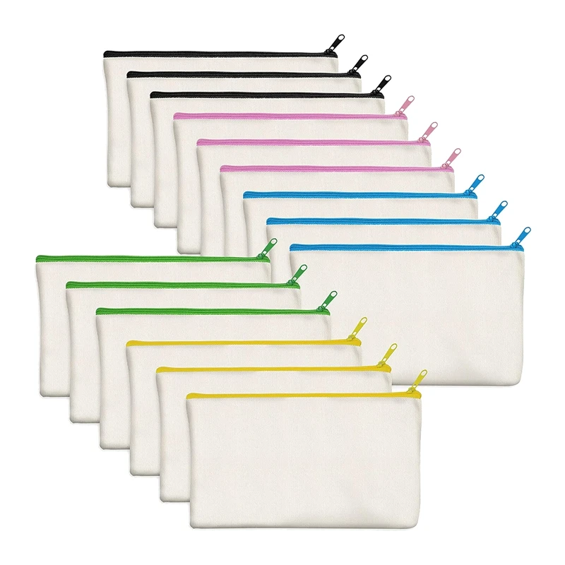 15 Pack Blank Cotton Canvas DIY Craft Zipper Bags Pouches Pencil Case for Makeup Cosmetic Toiletry Stationary Storage
15 Pack Blank Cotton Canvas DIY Craft Zipper Bags Pouches Pencil Case for Makeup Cosmetic Toiletry Stationary Storage