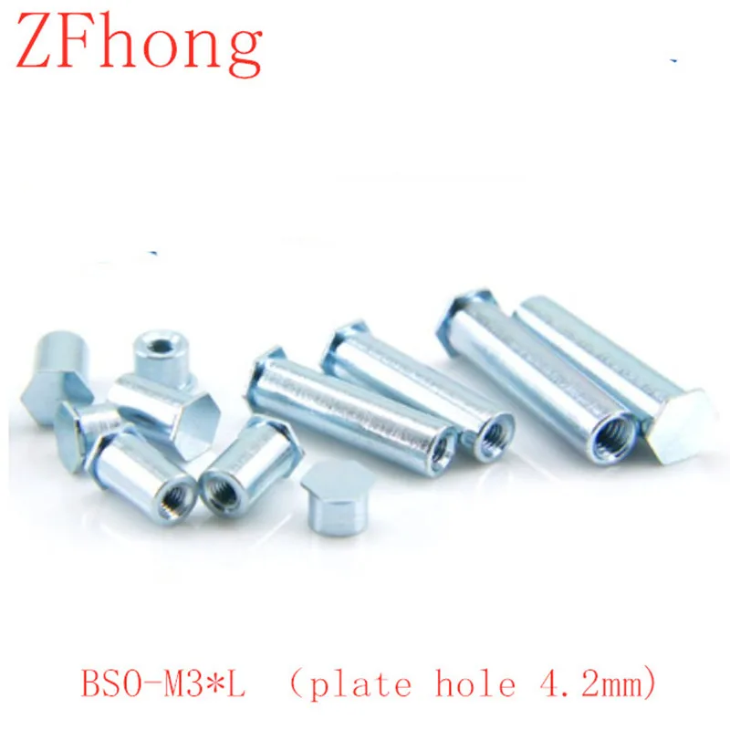 

200-500Pcs BSO M3*L Zinc Plated Rivnut blind Clinching Standoff Nutsert Press Rivet Nut