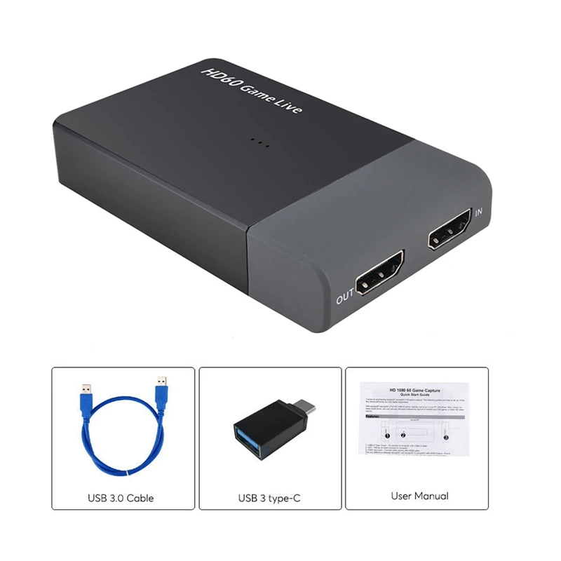 USB 3.0 1080P 4K HD Video Capture HDMI Game Capture Card MIC Suitable for Game Live Broadcasts Video Recording
USB 3.0 1080P 4K HD Video Capture HDMI Game Capture Card MIC Suitable for Game Live Broadcasts Video Recording