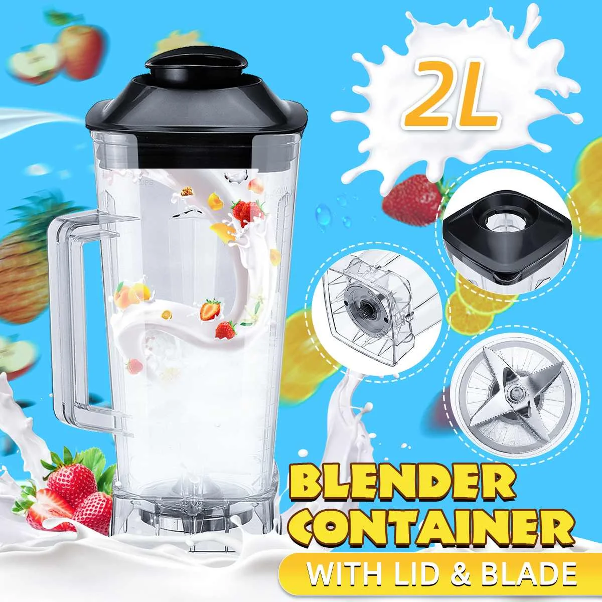 2L Blender Spare Parts HP-010 Blade jtc Assembly Knife Parts Container Jar for Juicer Blender Parts Food Mixer With Lid
2L Blender Spare Parts HP-010 Blade jtc Assembly Knife Parts Container Jar for Juicer Blender Parts Food Mixer With Lid