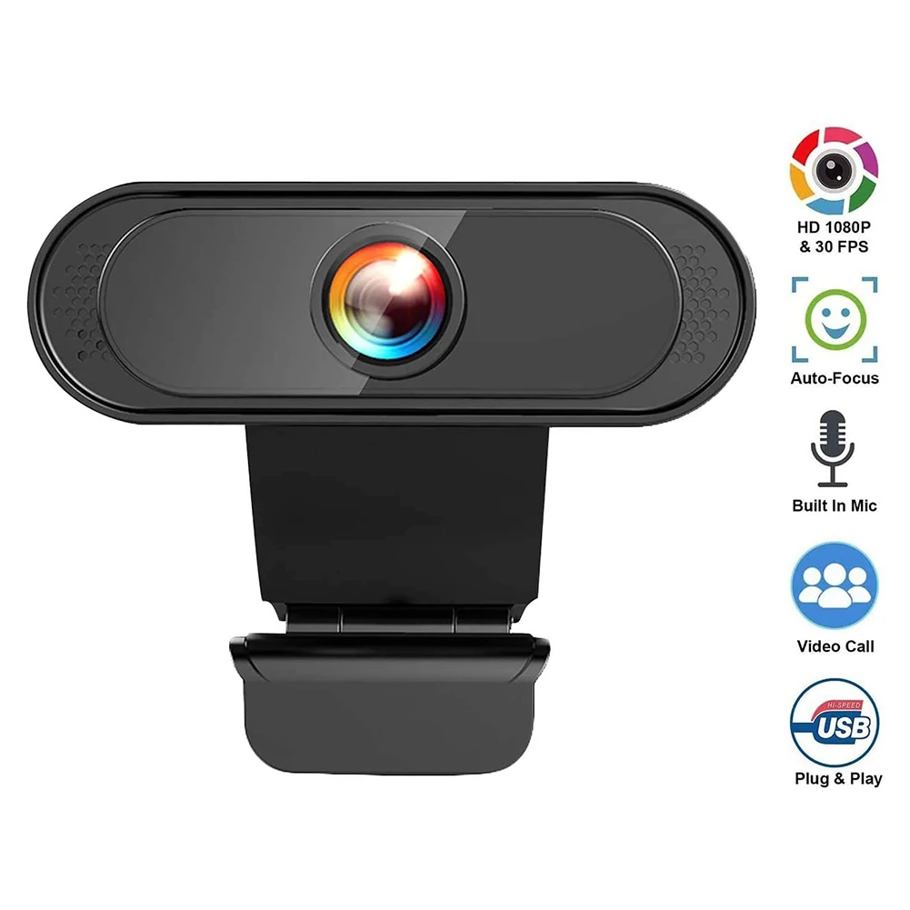 1080P Full HD 30fps Webcam 2MP USB 2.0 Web Camera with Built-in Microphone for Desktop Laptop PC Computer TV
1080P Full HD 30fps Webcam 2MP USB 2.0 Web Camera with Built-in Microphone for Desktop Laptop PC Computer TV