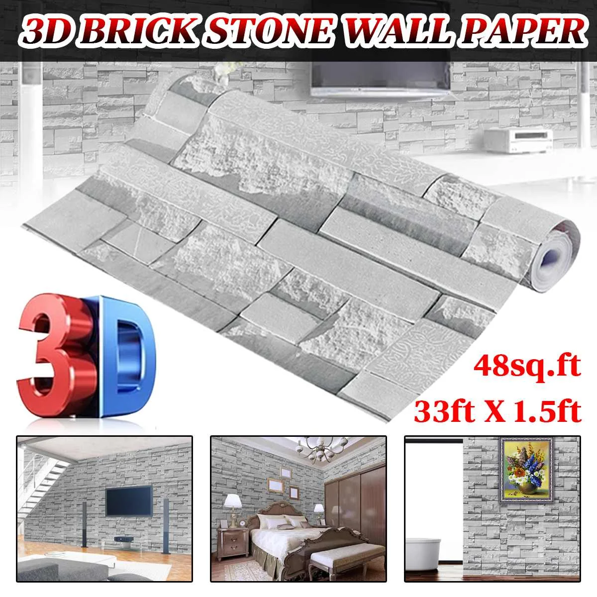 Self Adhesive Brick Stone Wallpaper Peel And Stick Waterproof Bathroom Kitchen Background Stickers Home Decor Film 45cm x 10m
Self Adhesive Brick Stone Wallpaper Peel And Stick Waterproof Bathroom Kitchen Background Stickers Home Decor Film 45cm x 10m