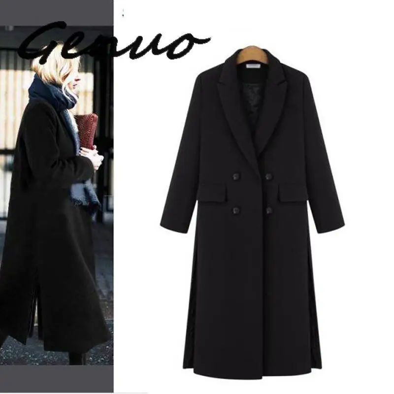 Genuo New 2019 Women Fall / Winter Simple Notched Lapel Woolen Cashmere Long Coat Female Overcoat Manteau Femme
Genuo New 2019 Women Fall / Winter Simple Notched Lapel Woolen Cashmere Long Coat Female Overcoat Manteau Femme