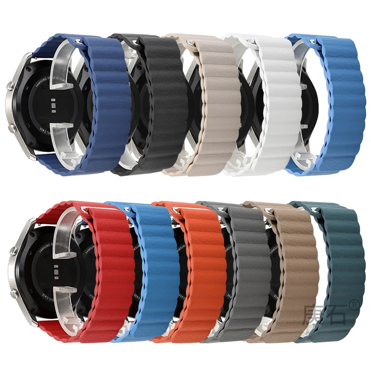 Gengshi Leather loop watchband strap for samsung galaxy watch3 41 45 watch42 46mm active active2 gear sport S3 | Наручные часы
