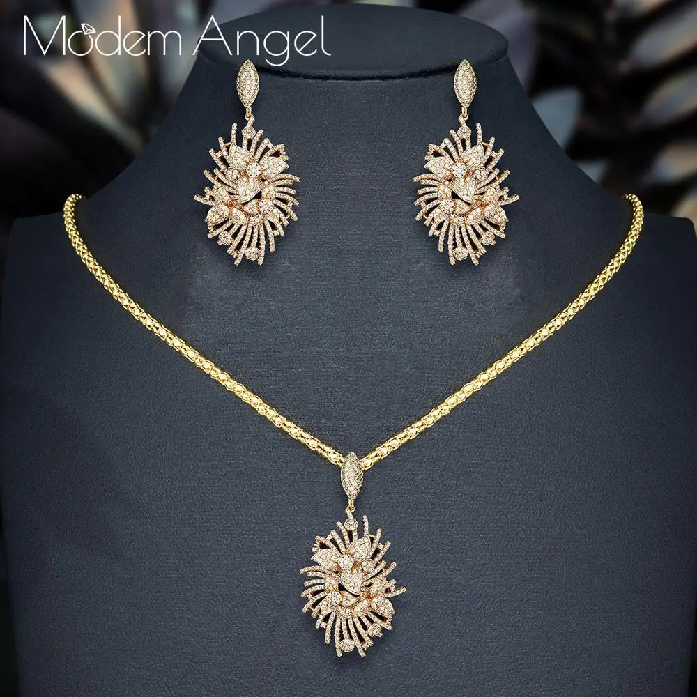 ModemAngel 50mm luxury Flower Line Wheel Full Micro Paved Cubic Zircon Wedding Women 2PCS Necklace Earring Fashion Jewelry
ModemAngel 50mm luxury Flower Line Wheel Full Micro Paved Cubic Zircon Wedding Women 2PCS Necklace Earring Fashion Jewelry