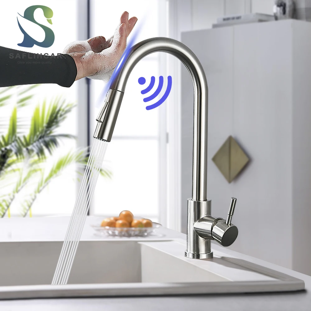 2023 Smart Sensor Touch Kitchen Sink Faucet Brushed Nickel Poll Out Spout Black/Gold Sensor Faucets 360 Rotation Crane Two
2023 Smart Sensor Touch Kitchen Sink Faucet Brushed Nickel Poll Out Spout Black/Gold Sensor Faucets 360 Rotation Crane Two