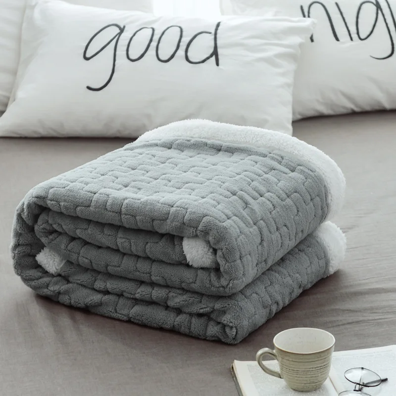 Winter Warm Blanket Thicken Cotton Velvet Blanket Soft Throw on Sofa Bed Cover Single Double Size Quilts Double Layer Blanket
Winter Warm Blanket Thicken Cotton Velvet Blanket Soft Throw on Sofa Bed Cover Single Double Size Quilts Double Layer Blanket