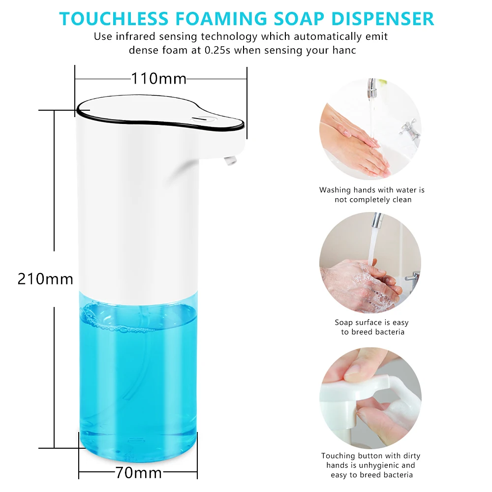 350ml/12oz Automatic Soap Dispenser, Disposable Foam Soap Dispenser Hands-free Automatic Foam Soap Dispenser to Kitchen Bathroom
350ml/12oz Automatic Soap Dispenser, Disposable Foam Soap Dispenser Hands-free Automatic Foam Soap Dispenser to Kitchen Bathroom