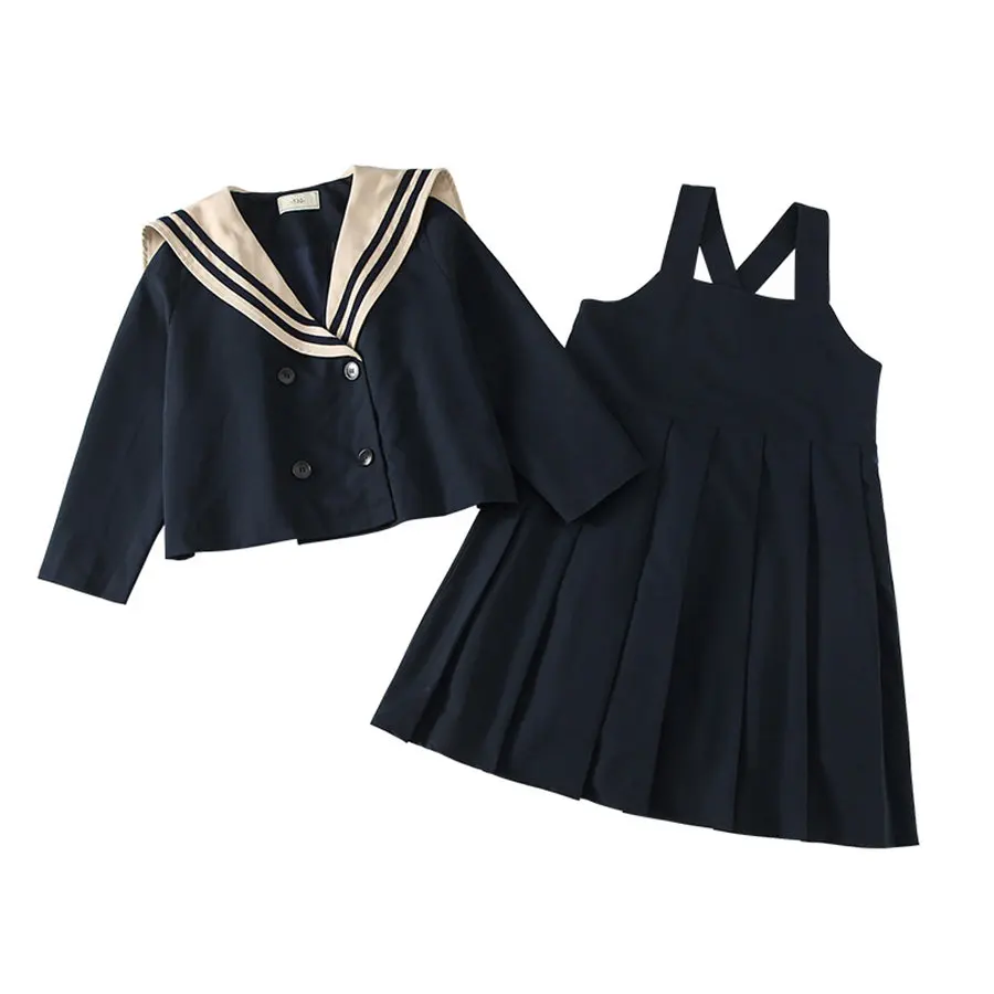 Spring Preppy Style Suit For Girls 4-13 Years Dark Blue Sailor Collar Jacket + Pleated Cotton Dress set Teens Girls Clothing Set
Spring Preppy Style Suit For Girls 4-13 Years Dark Blue Sailor Collar Jacket + Pleated Cotton Dress set Teens Girls Clothing Set