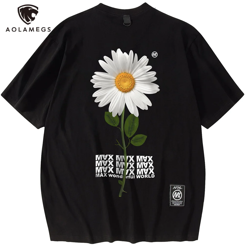 Aolamegs T-shirt Men Daisy Flowers Printed Cotton Baggy O-neck Tops Tee Summer Casual Fashion College Style All-match Streetwear
Aolamegs T-shirt Men Daisy Flowers Printed Cotton Baggy O-neck Tops Tee Summer Casual Fashion College Style All-match Streetwear