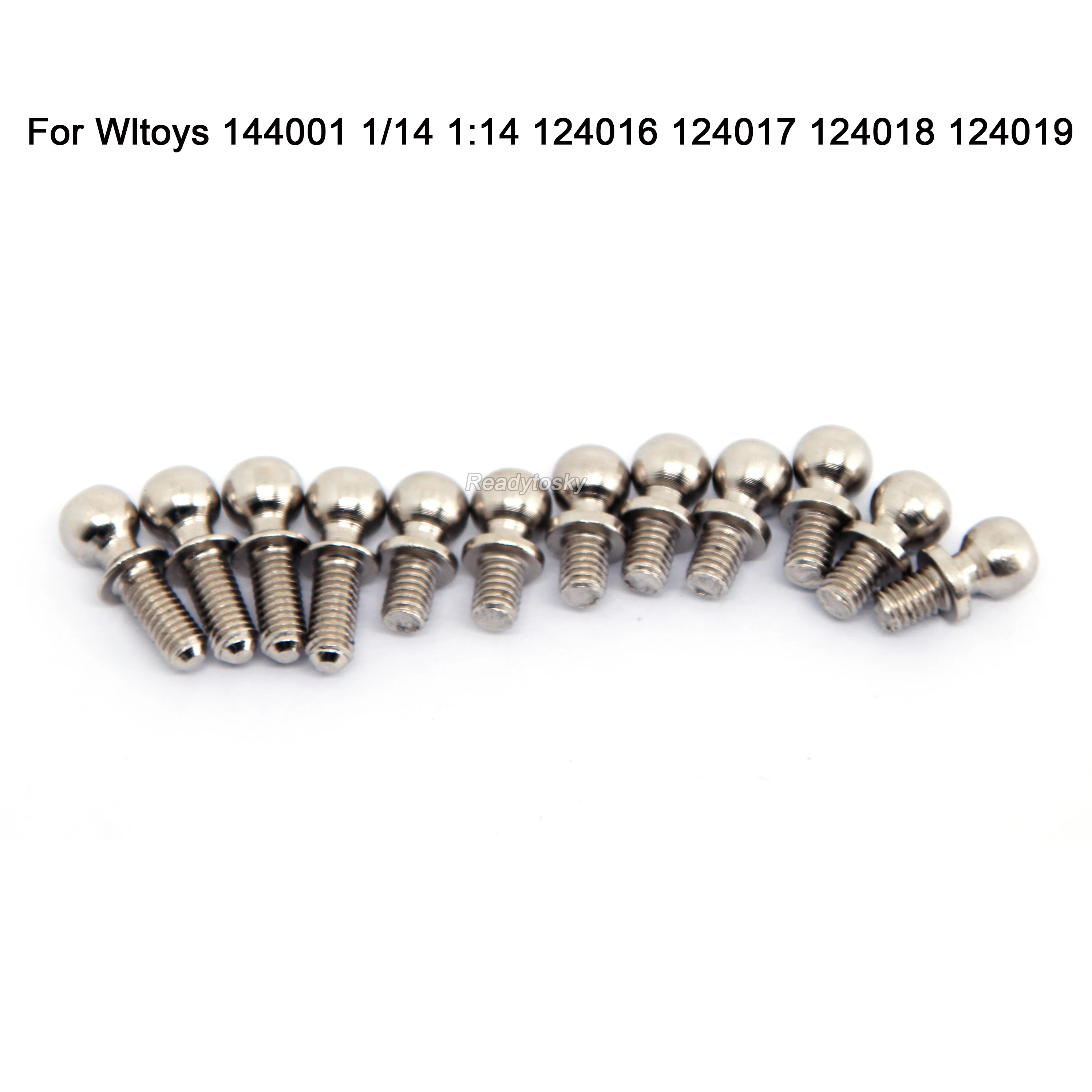 12PCS/Set Ball Head Screw M3*4mm M3*7mm For Wltoys 144001 1/14 1:14 124016 124017 124018 124019 RC Car Spare Upgrade Parts
12PCS/Set Ball Head Screw M3*4mm M3*7mm For Wltoys 144001 1/14 1:14 124016 124017 124018 124019 RC Car Spare Upgrade Parts
