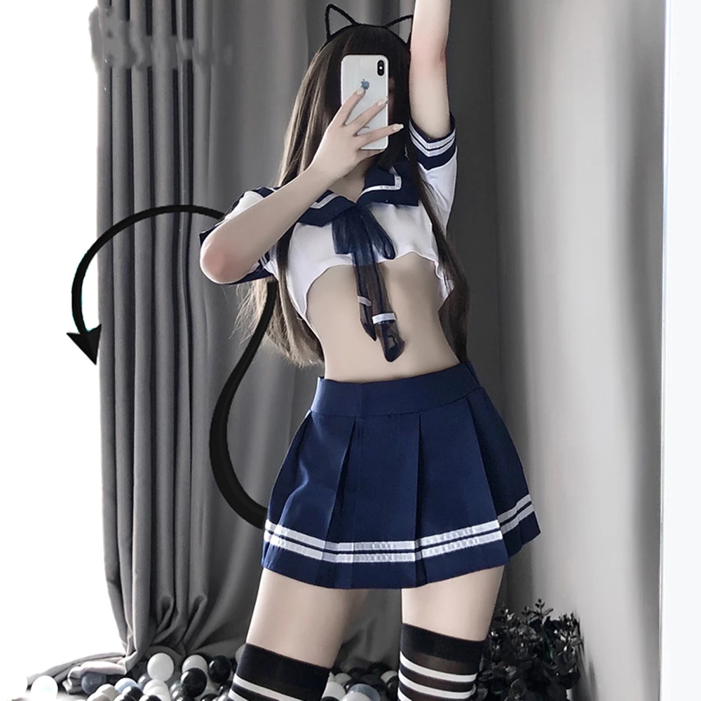Sexy Lingerie Set Cosplay Costume Role Play Japanese Student Uniform Set Sailor Suit Miniskirt Pleated Skirt Babydoll Dress
Sexy Lingerie Set Cosplay Costume Role Play Japanese Student Uniform Set Sailor Suit Miniskirt Pleated Skirt Babydoll Dress
