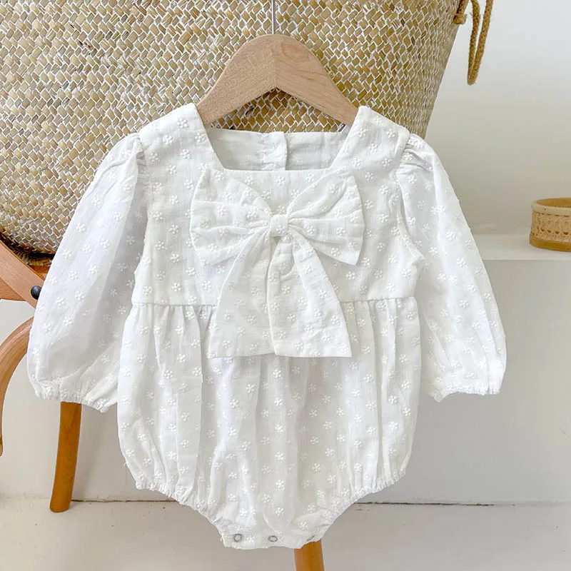 0-3 Yrs Spring Autumn Baby Girls Clothes Solid Embroidered Bow Infant Baby Girls Cotton Jumpsuit Toddler Baby Girl Romper
0-3 Yrs Spring Autumn Baby Girls Clothes Solid Embroidered Bow Infant Baby Girls Cotton Jumpsuit Toddler Baby Girl Romper