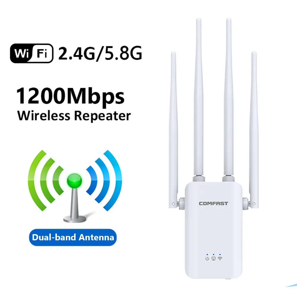 ALLOYSEED CF-WR756AC 2.4G/5.8G 1200Mbps Dual Band WiFi Router Repeater Wireless Signal Booster Network Amplifier Extender Acces
ALLOYSEED CF-WR756AC 2.4G/5.8G 1200Mbps Dual Band WiFi Router Repeater Wireless Signal Booster Network Amplifier Extender Acces