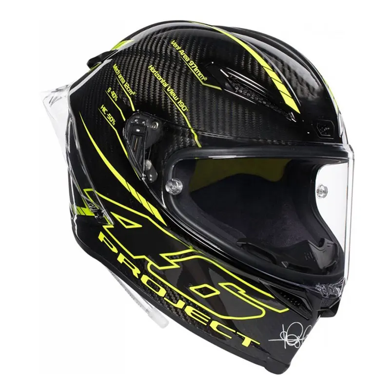 Мотоциклетный шлем AGV Pista GP RR 46 Rossi, полностью закрытый, из углеродного волокна, профессиональный гоночный шлем в горошек
Мотоциклетный шлем AGV Pista GP RR 46 Rossi, полностью закрытый, из углеродного волокна, профессиональный гоночный шлем в горошек