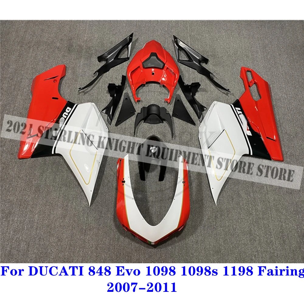 Suitable for Ducati 848 Evo 1098 1098s 1198 2007 2008 2009 2010 2011ABS motorcycle body red and white fairing kit 07 08 09 10 11
Suitable for Ducati 848 Evo 1098 1098s 1198 2007 2008 2009 2010 2011ABS motorcycle body red and white fairing kit 07 08 09 10 11