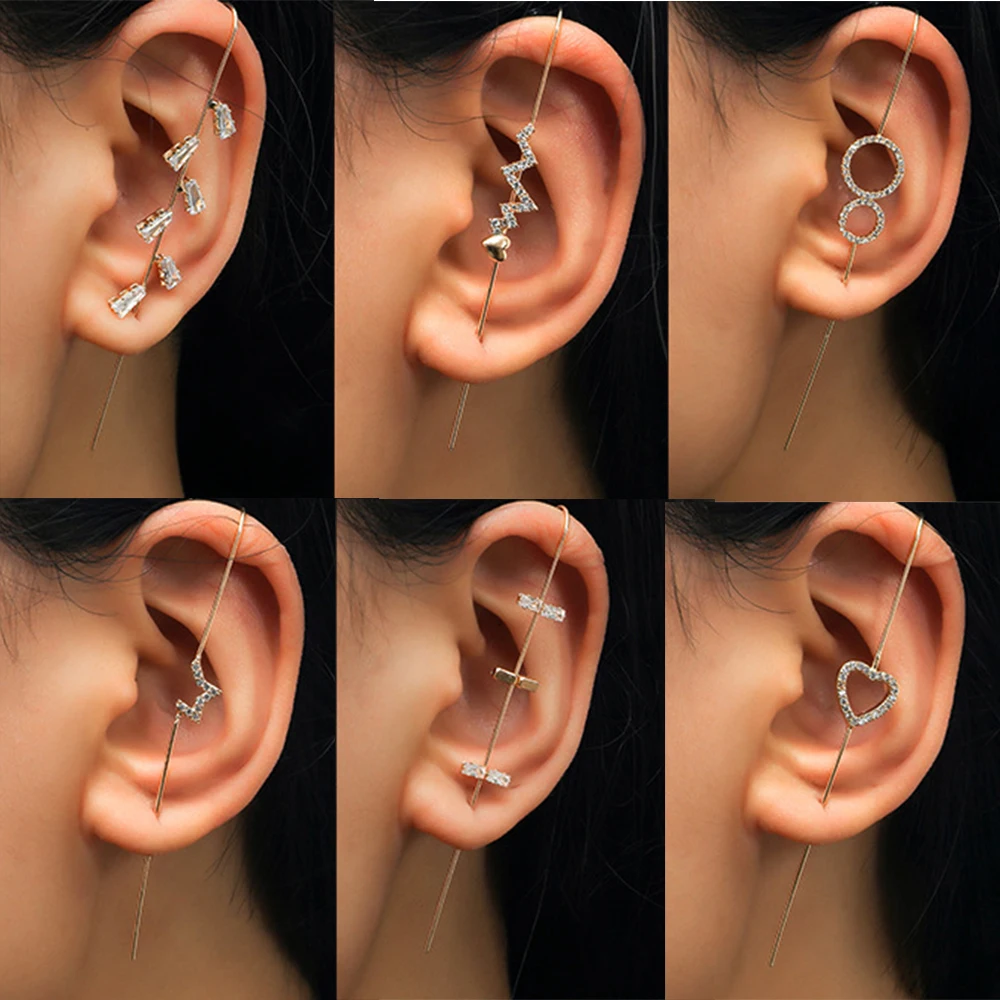 Fashion Ear Needle Wrap Crawler Hook Earrings for Women Surround Auricle Diagonal Stud Copper Inlaid Zircon Piercing Earrings
Fashion Ear Needle Wrap Crawler Hook Earrings for Women Surround Auricle Diagonal Stud Copper Inlaid Zircon Piercing Earrings