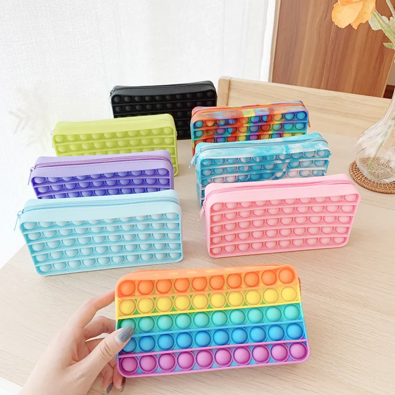 New Arrival Silicone Purse Push Pop Bubbles Simple Dimple Stationary Bag Popper Sensory Poppet Pencil Case Fidget Toys
New Arrival Silicone Purse Push Pop Bubbles Simple Dimple Stationary Bag Popper Sensory Poppet Pencil Case Fidget Toys