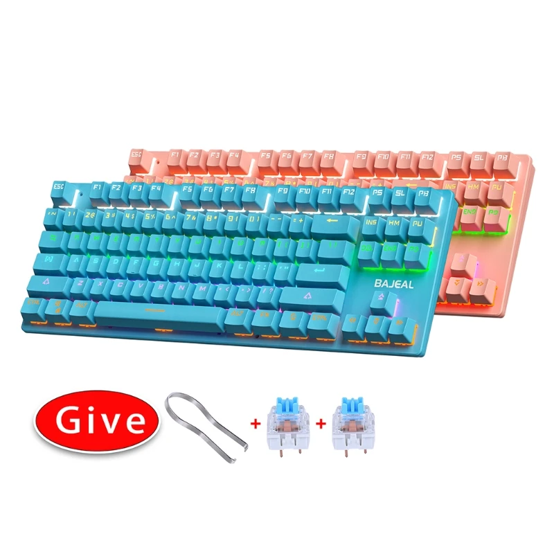 K300 Green Axis Ergonomics Mechanical Keyboard Blue Switch Wired 87-key Gaming Keyboard For Desktop PC Support Backlight
K300 Green Axis Ergonomics Mechanical Keyboard Blue Switch Wired 87-key Gaming Keyboard For Desktop PC Support Backlight