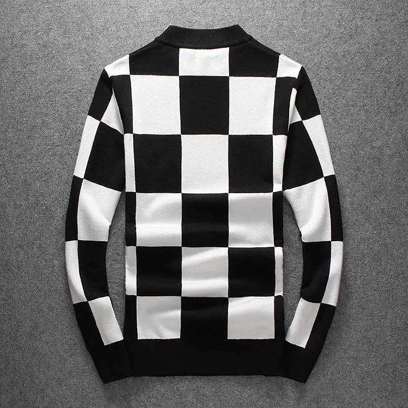 Winter Thick Sweater Men New Men's Semi-high Trend Fashion Plaid Jacquard Bottoming Shirt Knitted Sweater
Winter Thick Sweater Men New Men's Semi-high Trend Fashion Plaid Jacquard Bottoming Shirt Knitted Sweater