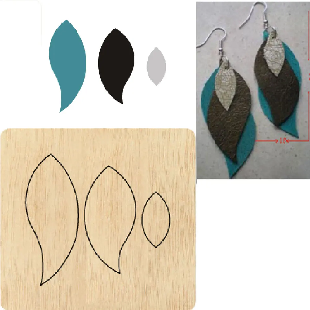 Feathered Eardrop DIY Earrings Cutting Mold Wood Dies For Leather Blade Rule Cutter For DIY Leather Crafts
Feathered Eardrop DIY Earrings Cutting Mold Wood Dies For Leather Blade Rule Cutter For DIY Leather Crafts