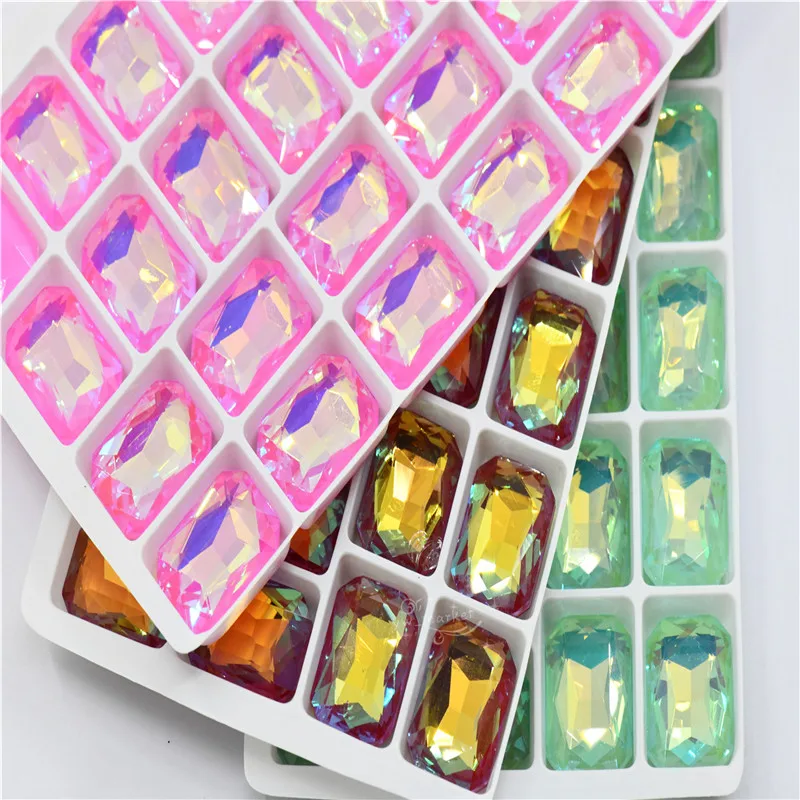Rectangle diamonds Accessories for jewelry Glitter Crystal rhinestones clothing crafts 13x18mm orange AB milky white purple
Rectangle diamonds Accessories for jewelry Glitter Crystal rhinestones clothing crafts 13x18mm orange AB milky white purple