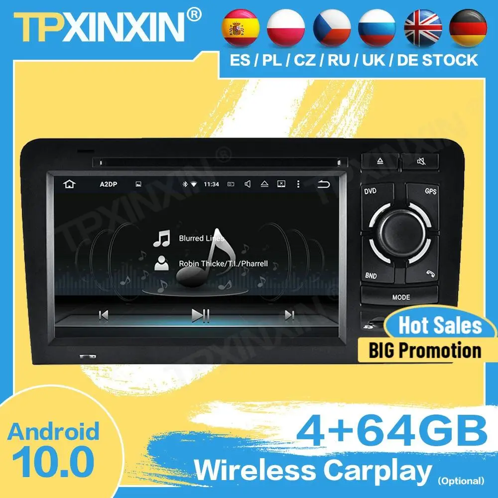 Carplay Car Radio Stereo With Screen Android For Audi A3 2003 2004 2005 2006 2007 2008 2009 2010 2011 GPS Player Audio Head Unit
Carplay Car Radio Stereo With Screen Android For Audi A3 2003 2004 2005 2006 2007 2008 2009 2010 2011 GPS Player Audio Head Unit